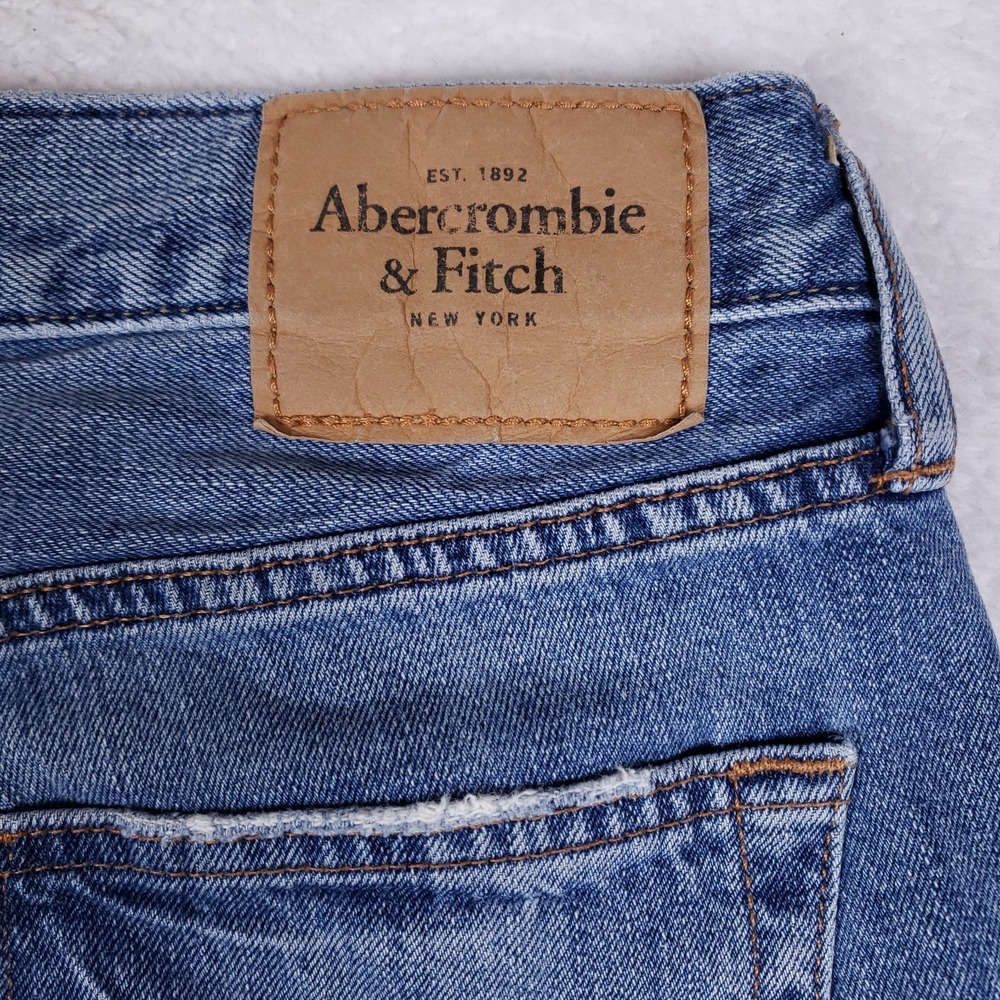 Abercrombie & Fitch Distressed Button Fly Jeans 30x30 Blue - Picture 12 of 12